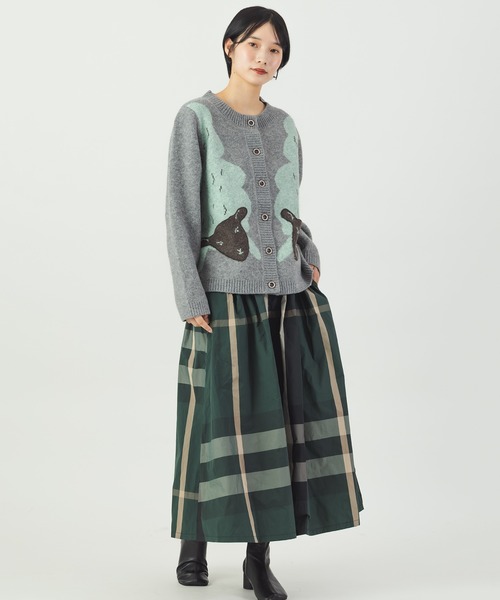 BARNDOOR(バーンドア)の「BARNDOOR / バーンドア チェックスカート ロングスカート 1175123H BUR(スカート・レディース・グレー/ワイン/グリーン・FREE)」の8枚目の写真