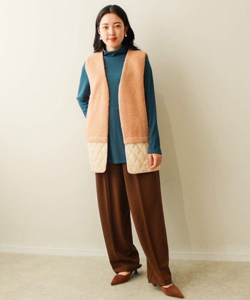 leswel（レスウェル）の「【L～5L 大きいサイズ】カット ジョーゼット タック テーパードパンツ（その他パンツ・レディース・ブラウン/ブラック・5L/4L/3L/LL/L）」の15枚目の写真