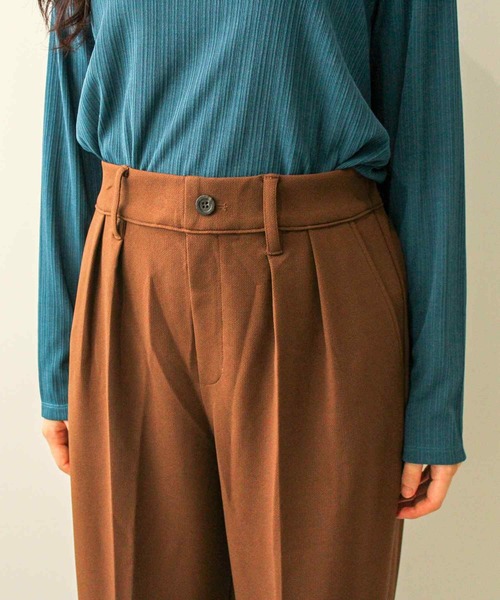 leswel（レスウェル）の「【L～5L 大きいサイズ】カット ジョーゼット タック テーパードパンツ（その他パンツ・レディース・ブラウン/ブラック・5L/4L/3L/LL/L）」の16枚目の写真