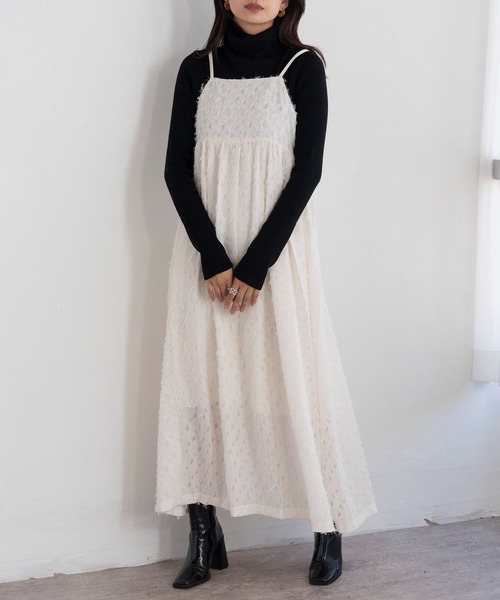 EUCLAID(エウクレイド)の「シアージャカードキャミワンピース(ワンピース・レディース・グレー/ブラック/オフホワイト・36)」の2枚目の写真