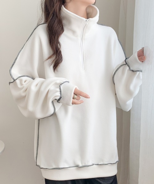 ABITOKYO（アビトーキョー）の「ふんわり暖か。配色ステッチハーフ