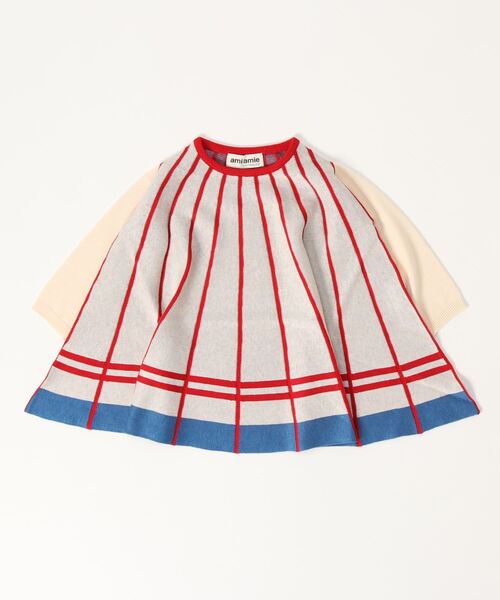 ami amie（アミアミ）の「Ａラインワンピース（ワンピース・キッズ・サックスブルー/オフホワイト/ベージュ・100cm/130cm/115cm/85cm）」の14枚目の写真