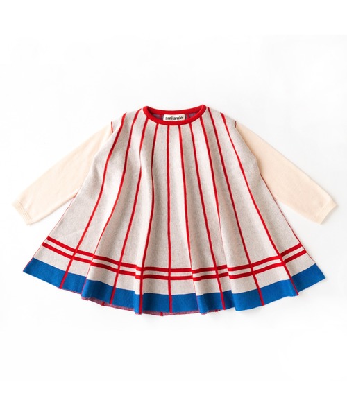 ami amie（アミアミ）の「Ａラインワンピース（ワンピース・キッズ・サックスブルー/オフホワイト/ベージュ・100cm/130cm/115cm/85cm）」の10枚目の写真