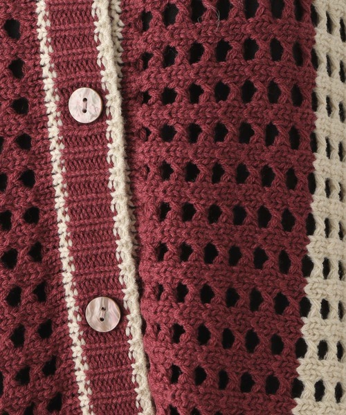 LEPSIM(レプシィム)の「3ゲージメッシュカーディガン 975618(カーディガン/ボレロ・レディース・オフホワイト/レッド・FREE)」の18枚目の写真