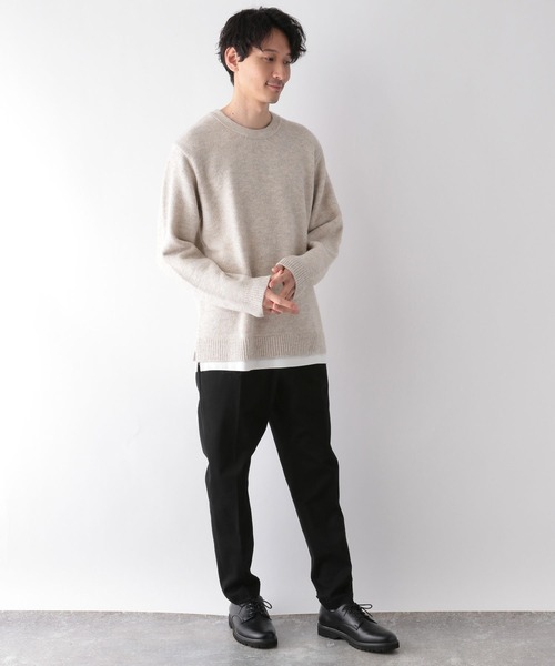 GLOBAL WORK（グローバルワーク）の「フワフワHug meクルーレイヤード/704859（ニット/セーター・メンズ・ライトブルー/ブラック/グレー/ネイビー/ホワイト系その他2/ベージュ/グリーン/チャコールグレー/ダークブルー/ホワイト・SMALL/MEDIUM/LARGE/X-LARGE）」の14枚目の写真