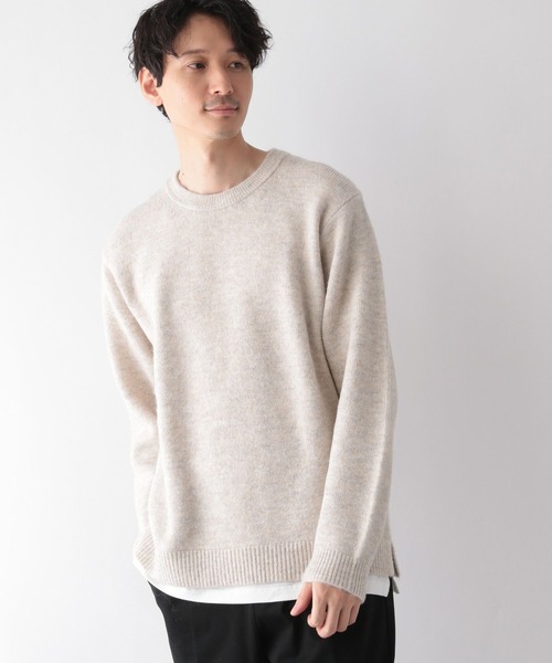 GLOBAL WORK（グローバルワーク）の「フワフワHug meクルーレイヤード/704859（ニット/セーター・メンズ・ライトブルー/ブラック/グレー/ネイビー/ホワイト系その他2/ベージュ/グリーン/チャコールグレー/ダークブルー/ホワイト・SMALL/MEDIUM/LARGE/X-LARGE）」の16枚目の写真