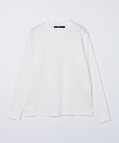 SHIPS Colors(シップス カラーズ)の「SHIPS Colors:〈洗濯機可能〉ハニカム クルーネック ロングスリーブ(Tシャツ/カットソー・メンズ・ネイビー/オリーブ/ベージュ/ホワイト・LARGE/MEDIUM)」の1枚目の写真
