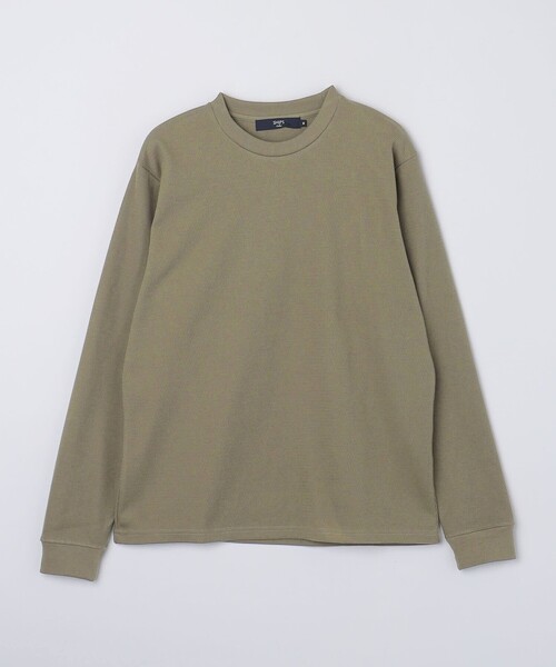 SHIPS Colors(シップス カラーズ)の「SHIPS Colors:〈洗濯機可能〉ハニカム クルーネック ロングスリーブ(Tシャツ/カットソー・メンズ・ネイビー/オリーブ/ベージュ/ホワイト・LARGE/MEDIUM)」の3枚目の写真