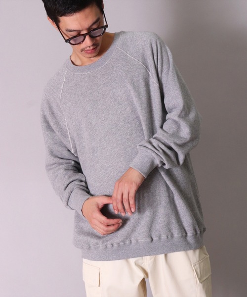 JEMORGAN（ジェーイーモーガン）の「(LK)【JEMORGAN】柔編み 裏毛 スウェット プルオーバー（スウェット・メンズ・オフホワイト/チャコールグレー/杢グレー・MEDIUM/LARGE/X-LARGE）」の3枚目の写真