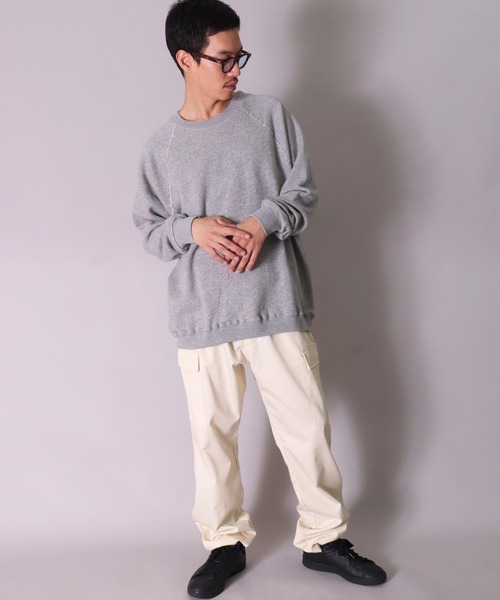 JEMORGAN（ジェーイーモーガン）の「(LK)【JEMORGAN】柔編み 裏毛 スウェット プルオーバー（スウェット・メンズ・オフホワイト/チャコールグレー/杢グレー・MEDIUM/LARGE/X-LARGE）」の11枚目の写真