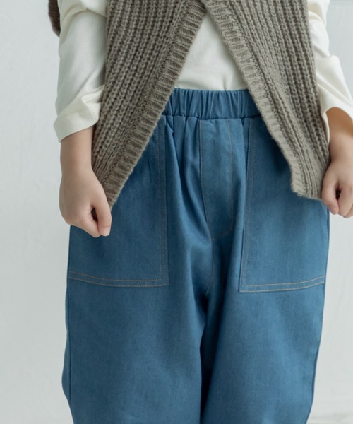 pairmanon（ペアマノン）の「ライトデニム 総ゴム ロングパンツ（デニムパンツ・キッズ・インディゴブルー/ブルー/ライトブルー・110/130/120/90/140/150/100）」の5枚目の写真