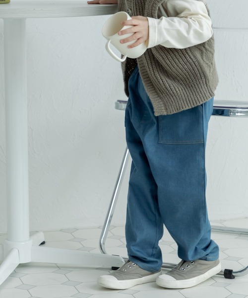 pairmanon（ペアマノン）の「ライトデニム 総ゴム ロングパンツ（デニムパンツ・キッズ・インディゴブルー/ブルー/ライトブルー・110/130/120/90/140/150/100）」の6枚目の写真