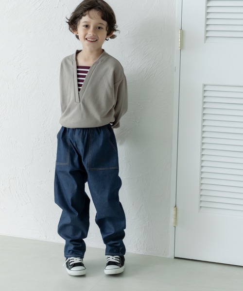 pairmanon（ペアマノン）の「ライトデニム 総ゴム ロングパンツ（デニムパンツ・キッズ・インディゴブルー/ブルー/ライトブルー・110/130/120/90/140/150/100）」の7枚目の写真