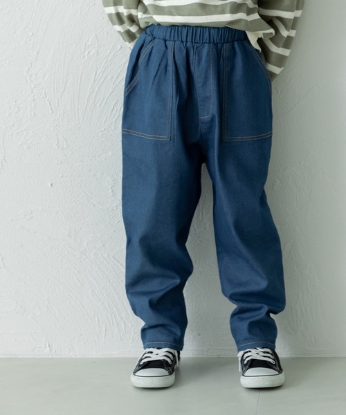 pairmanon（ペアマノン）の「ライトデニム 総ゴム ロングパンツ（デニムパンツ・キッズ・インディゴブルー/ブルー/ライトブルー・110/130/120/90/140/150/100）」の9枚目の写真
