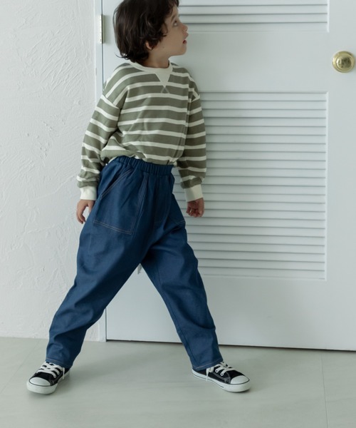 pairmanon（ペアマノン）の「ライトデニム 総ゴム ロングパンツ（デニムパンツ・キッズ・インディゴブルー/ブルー/ライトブルー・110/130/120/90/140/150/100）」の10枚目の写真