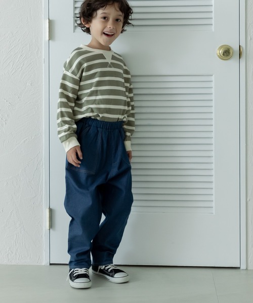 pairmanon（ペアマノン）の「ライトデニム 総ゴム ロングパンツ（デニムパンツ・キッズ・インディゴブルー/ブルー/ライトブルー・110/130/120/90/140/150/100）」の11枚目の写真