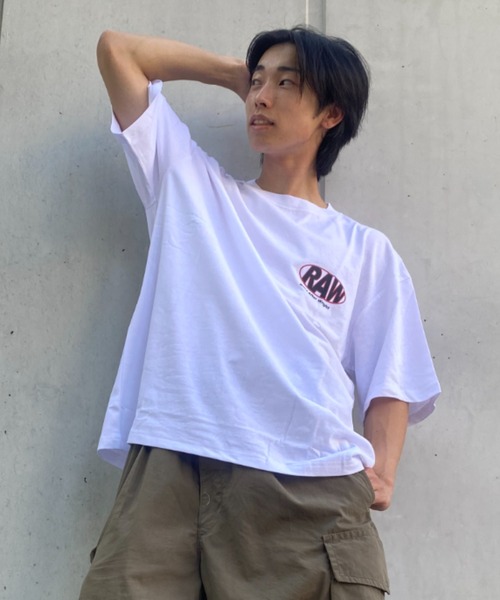 tolene(トレネ)の「RAW プリントTee(Tシャツ/カットソー・メンズ・グリーン/パープル/ホワイト・X-LARGE/LARGE/MEDIUM)」の5枚目の写真