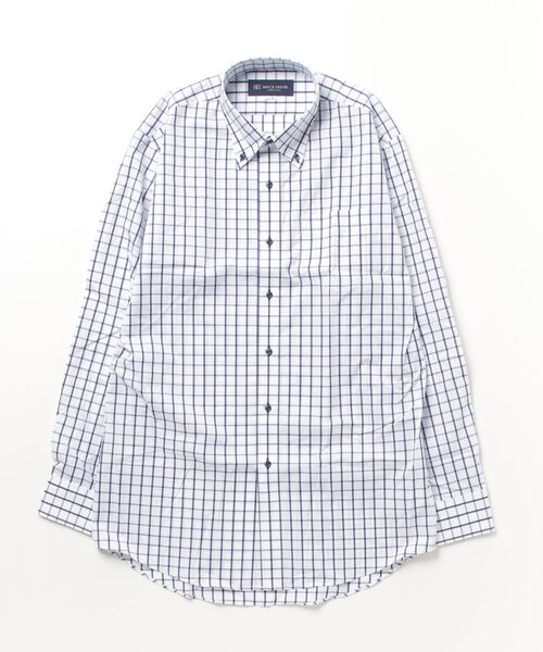 TOKYO SHIRTS(トウキョウシャツ)の「形態安定ノーアイロン ボタンダウン 長袖ビジネスワイシャツ(大きいサイズ・長いサイズ)(ビジネスシャツ・メンズ・ブルー・首回り45cm-裄丈82cm/首回り47cm-裄丈90cm/首回り43cm-裄丈90cm/首回り47cm-裄丈86cm/首回り45cm-裄丈90cm/首回り42cm-裄丈90cm/首回り45cm-裄丈86cm/首回り39cm-裄丈88cm)」の4枚目の写真