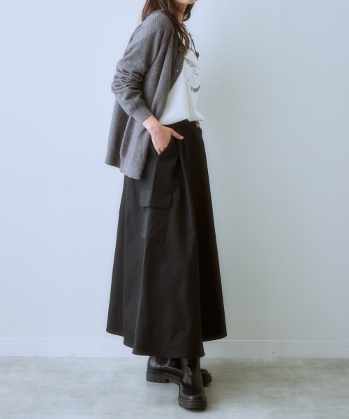 SMILE LAND(スマイルランド)の「<大きいサイズ> ポケットデザインロングスカート(ゆったりヒップ)(スカート・レディース・カーキ/ブラック/キャメル/アイボリー・LL/L/4L/5L/3L)」の14枚目の写真
