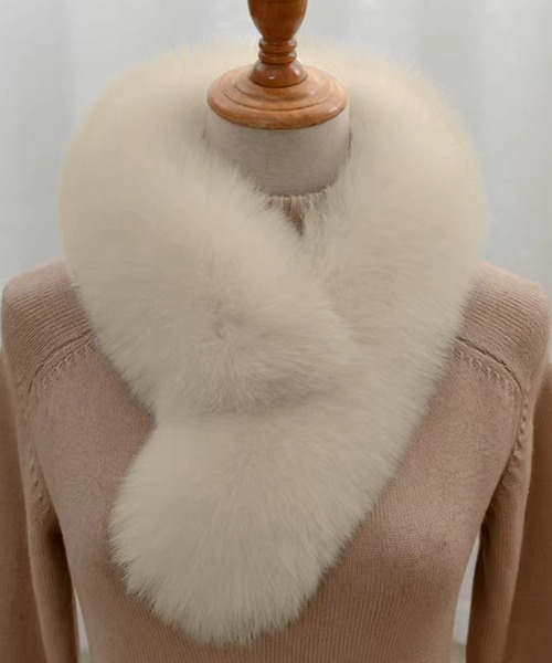 ドゥーズィエムクラスMUSE★フォックスファーボリュームティペット★レア セール】レディース きれいめボリュームフェイクファーティペット