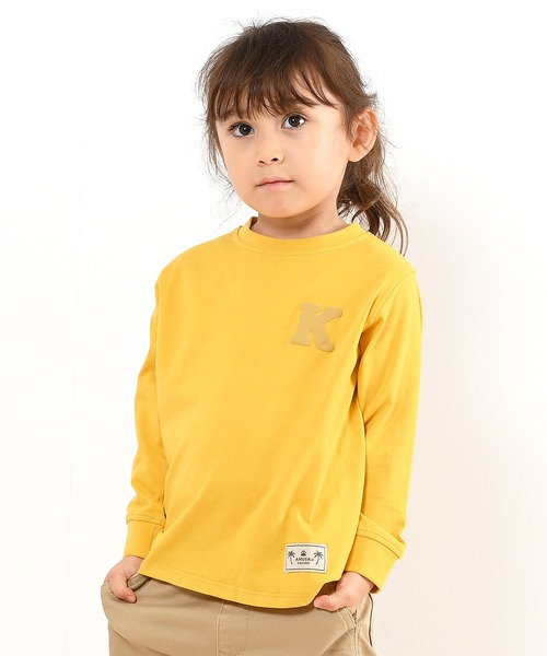 LEAD(リード)の「OCS認証 オーガニックコットン100% ロゴ【イニシャル K】長袖Tシャツ(Tシャツ/カットソー・キッズ・キャメル/カーキ/コーラル/インディゴブルー/マスタード・130/150/100/90/120/140/110)」の3枚目の写真