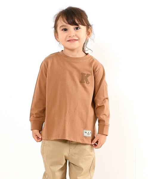 LEAD(リード)の「OCS認証 オーガニックコットン100% ロゴ【イニシャル K】長袖Tシャツ(Tシャツ/カットソー・キッズ・キャメル/カーキ/コーラル/インディゴブルー/マスタード・130/150/100/90/120/140/110)」の6枚目の写真