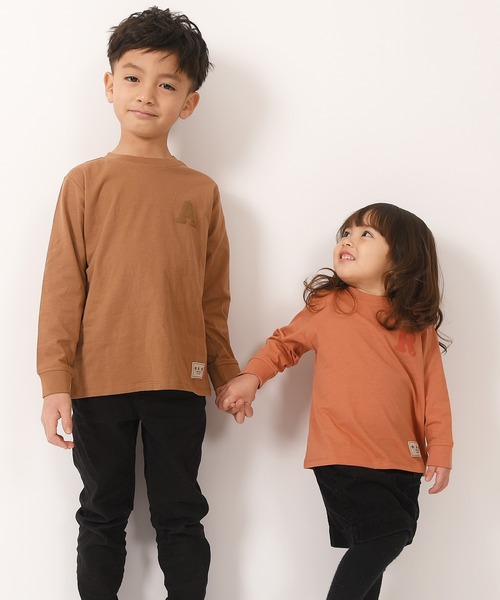 LEAD(リード)の「OCS認証 オーガニックコットン100% ロゴ【イニシャル K】長袖Tシャツ(Tシャツ/カットソー・キッズ・キャメル/カーキ/コーラル/インディゴブルー/マスタード・130/150/100/90/120/140/110)」の8枚目の写真