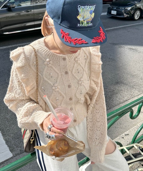 晩夏→秋コーデ◆Drawerフリル襟14Gラメニット コットンシルク ドゥロワー 晩夏→秋コーデ◇Drawerフリル襟14Gラメニット コットンシルク