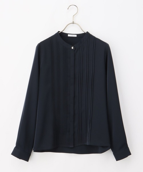 Honeys(ハニーズ)の「ピンタックブラウス(シャツ/ブラウス・レディース・グレイッシュベージュ/ホワイト/ネイビー/スモークピンク/ミント・M/LL/L/3L/S)」の15枚目の写真