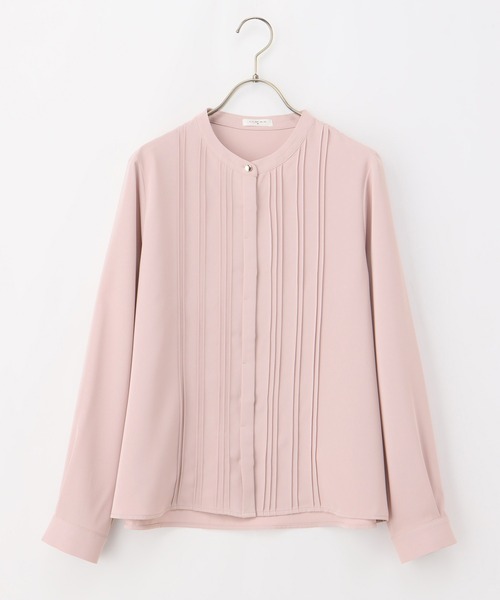 Honeys(ハニーズ)の「ピンタックブラウス(シャツ/ブラウス・レディース・グレイッシュベージュ/ホワイト/ネイビー/スモークピンク/ミント・M/LL/L/3L/S)」の17枚目の写真