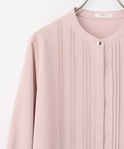 Honeys(ハニーズ)の「ピンタックブラウス(シャツ/ブラウス・レディース・グレイッシュベージュ/ホワイト/ネイビー/スモークピンク/ミント・M/LL/L/3L/S)」の18枚目の写真