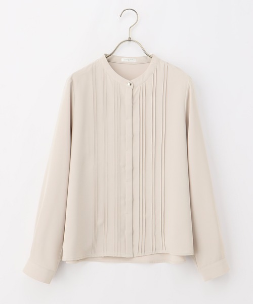 Honeys(ハニーズ)の「ピンタックブラウス(シャツ/ブラウス・レディース・グレイッシュベージュ/ホワイト/ネイビー/スモークピンク/ミント・M/LL/L/3L/S)」の21枚目の写真