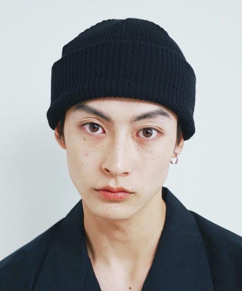 Magine（マージン）の「【SELECT】ST:MICRO AZE SHORT WATCT マイクロ 畦編み ショートワッチキャップ（ニットキャップ/ビーニー・メンズ・ブラック/ブラウン/カーキ/オリーブドラブ・FREE）」の2枚目の写真