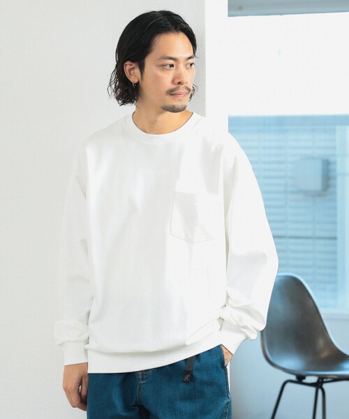 B:MING by BEAMS（ビーミングバイビームス）の「スーパーヘビーウエイト クルーネック カットソー（Tシャツ/カットソー・メンズ・ネイビー/オフホワイト/ブラック/ブラウン/オリーブ・LARGE/MEDIUM/X-LARGE/SMALL）」の2枚目の写真