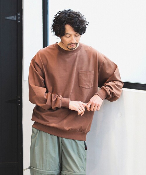 B:MING by BEAMS（ビーミングバイビームス）の「スーパーヘビーウエイト クルーネック カットソー（Tシャツ/カットソー・メンズ・ネイビー/オフホワイト/ブラック/ブラウン/オリーブ・LARGE/MEDIUM/X-LARGE/SMALL）」の21枚目の写真