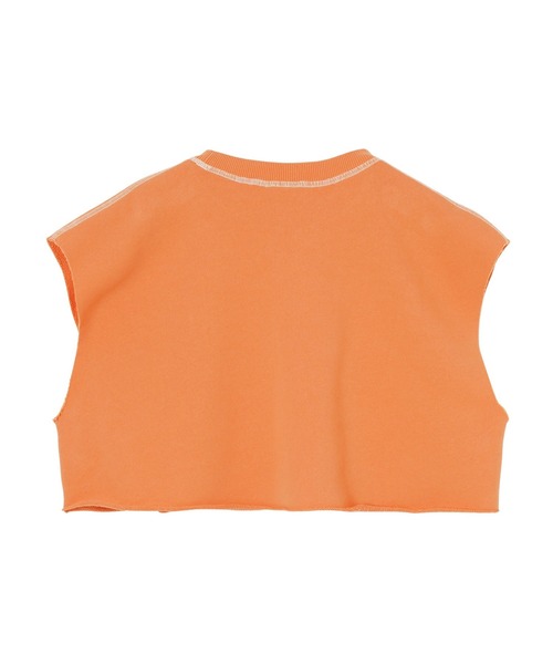 X-girl（エックスガール）の「CROPPED SWEAT VEST（ベスト・レディース・チャコール/オレンジ/ベージュ・ONE SIZE）」の4枚目の写真