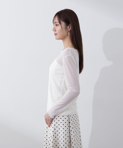 PROPORTION BODY DRESSING（プロポーションボディドレッシング）の「クルーネックシアーカットソー / 1214160103（Tシャツ/カットソー・レディース・ブラック/ホワイト・FREE）」の13枚目の写真