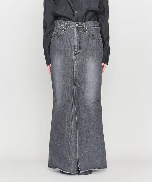 ASTRAET（アストラット）の「＜ASTRAET＞スリット マーメイド ブラックデニムスカート（デニムスカート・レディース・ブラック・2/0/1）」の6枚目の写真