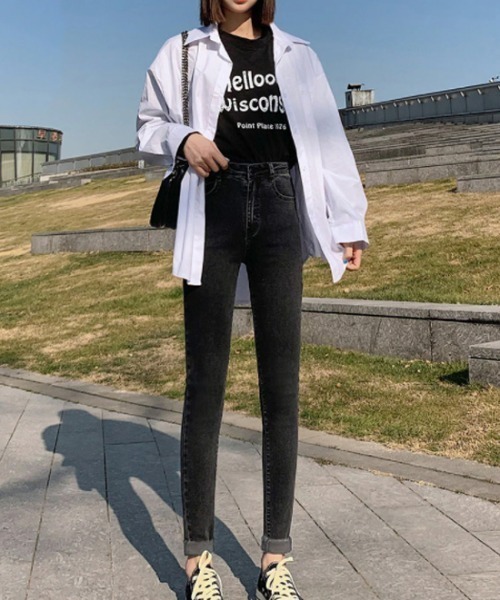 COCOMOMO(ココモモ)の「ストレッチデニム スキニーパンツ(デニムパンツ・レディース・ブルー/ブラック/ダークグレー・M/L/S/XL)」の6枚目の写真