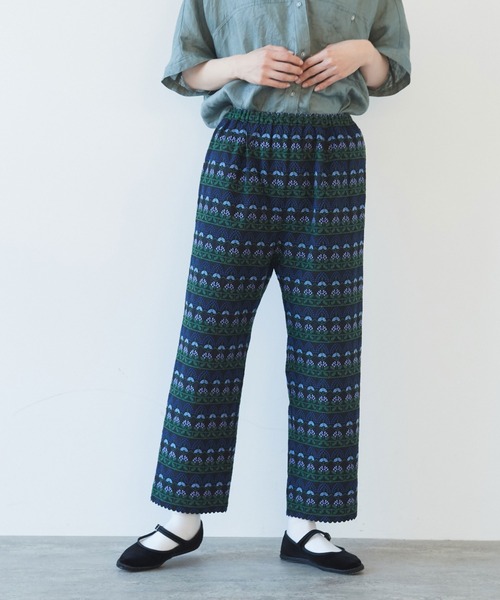 yuni（ユニ ）の「ボーダー花刺繍 ペチパンツ（その他パンツ）」 - WEAR