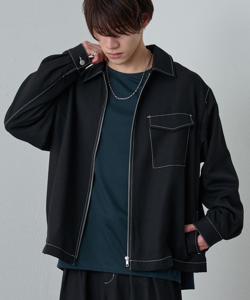 COLONY 2139（コロニートゥーワンスリーナイン）の「ポリツイルジップブルゾン（ブルゾン・メンズ・ブラック/ベージュ・LARGE/MEDIUM）」の2枚目の写真