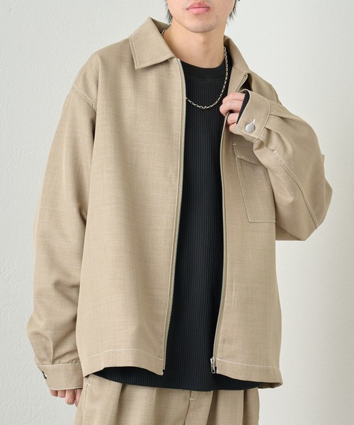 COLONY 2139（コロニートゥーワンスリーナイン）の「ポリツイルジップブルゾン（ブルゾン・メンズ・ブラック/ベージュ・LARGE/MEDIUM）」の3枚目の写真