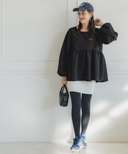 coca(coca)(コカ)の「ダイヤエンボスバックリボンブラウス(シャツ/ブラウス・レディース・ダークブルー/ブラック・M/L)」の9枚目の写真