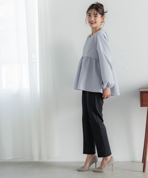 coca(coca)(コカ)の「ダイヤエンボスバックリボンブラウス(シャツ/ブラウス・レディース・ダークブルー/ブラック・M/L)」の14枚目の写真