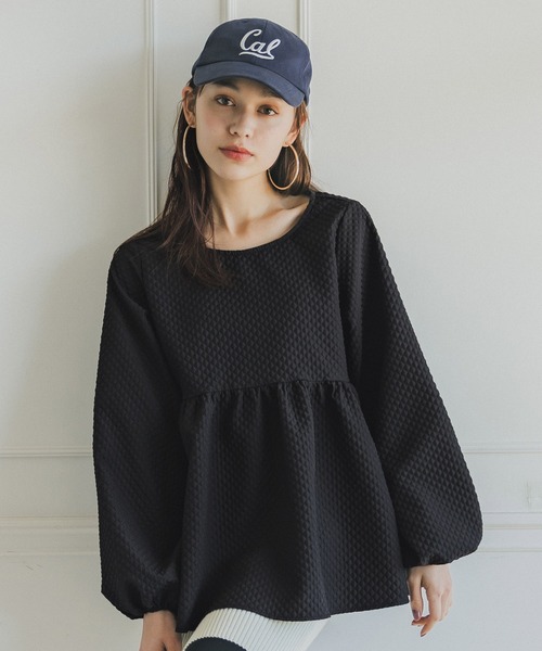 coca(coca)(コカ)の「ダイヤエンボスバックリボンブラウス(シャツ/ブラウス・レディース・ダークブルー/ブラック・M/L)」の16枚目の写真