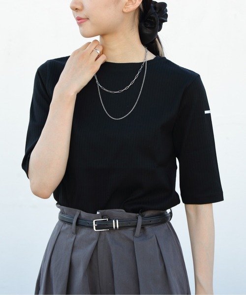 ORCIVAL(オーシバル)の「ORCIVAL/オーシバル リブボートネックロングスリーブプルオーバー RIB BOATNECK LONGSLEEVE PULLOVER OR-C0352 ULH(Tシャツ/カットソー・レディース・ブラック/ナチュラル/ブラック系その他/ホワイト系その他・2)」の7枚目の写真