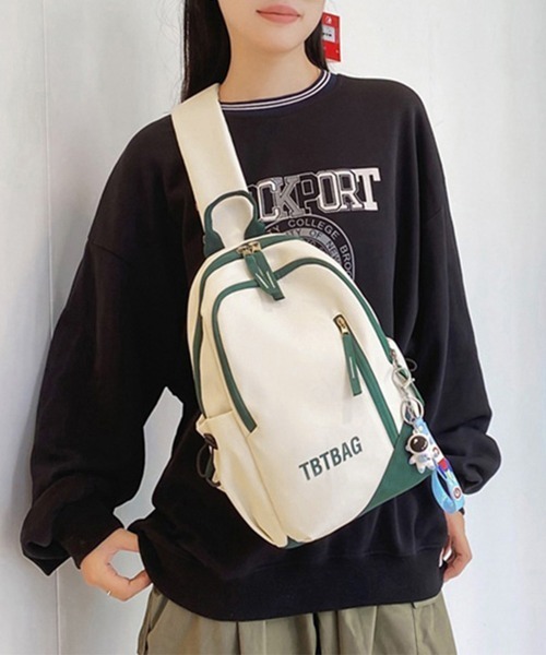 Miniministore(ミニミニストア)の「ボディバッグ 男女兼用 ウエストポーチ(ボディバッグ/ウエストポーチ・レディース・ミント/ブラック/アイボリー・FREE)」の9枚目の写真