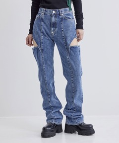 サリバン　Washed denim hollowed out pants Washed denim hollowed out pants