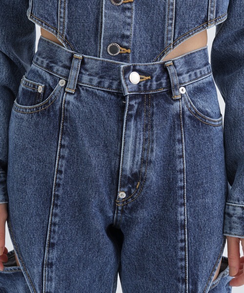 ジョンローレンスサリバンHollowed out denim pants JOHN LAWRENCE SULLIVAN(ジョンローレンスサリバン) ウォッシュ