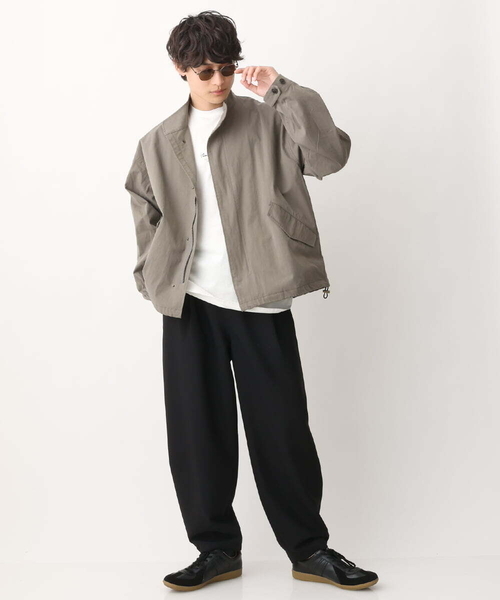 a.v.v(アーヴェヴェ)の「【美シルエット】ワイドシルエットショートモッズブルゾン(モッズコート・メンズ・カーキ/アイボリー・48/46)」の8枚目の写真